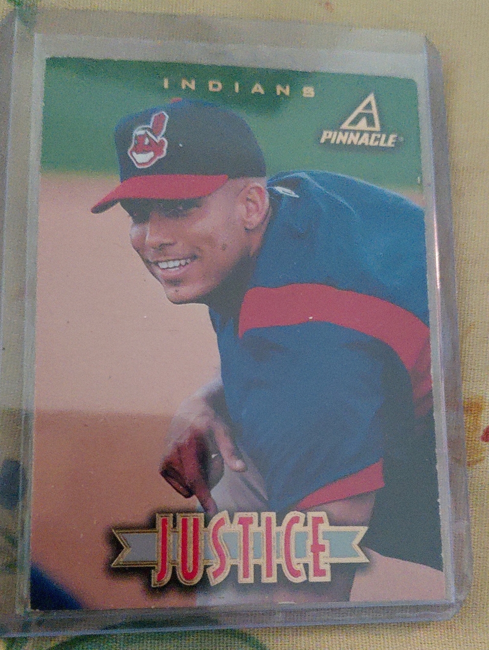 Justice Cleveland Indians Baseball Card - Blue and Red